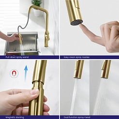 Timo Смеситель для кухни Saona 2386/02FL с выдвижной лейкой – фотография-6